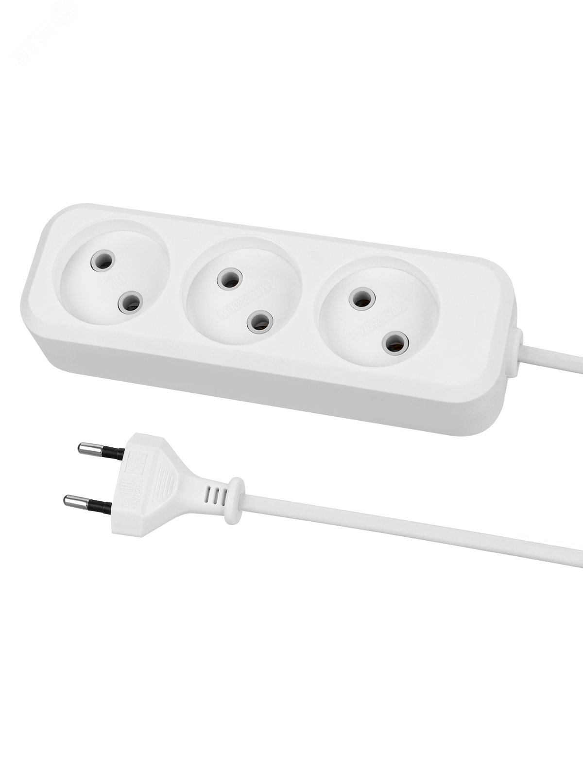 Изображение товара Удлинитель 3 гнезда 3 метра белый TDM ELECTRIC