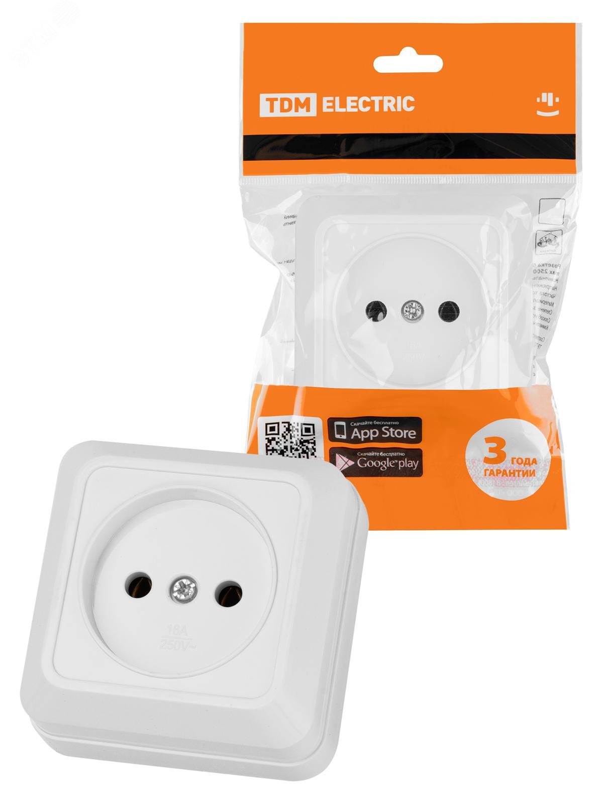 Изображение товара Розетка 2П открытой установки IP20 10А, белая ''Ладога'' (шт)