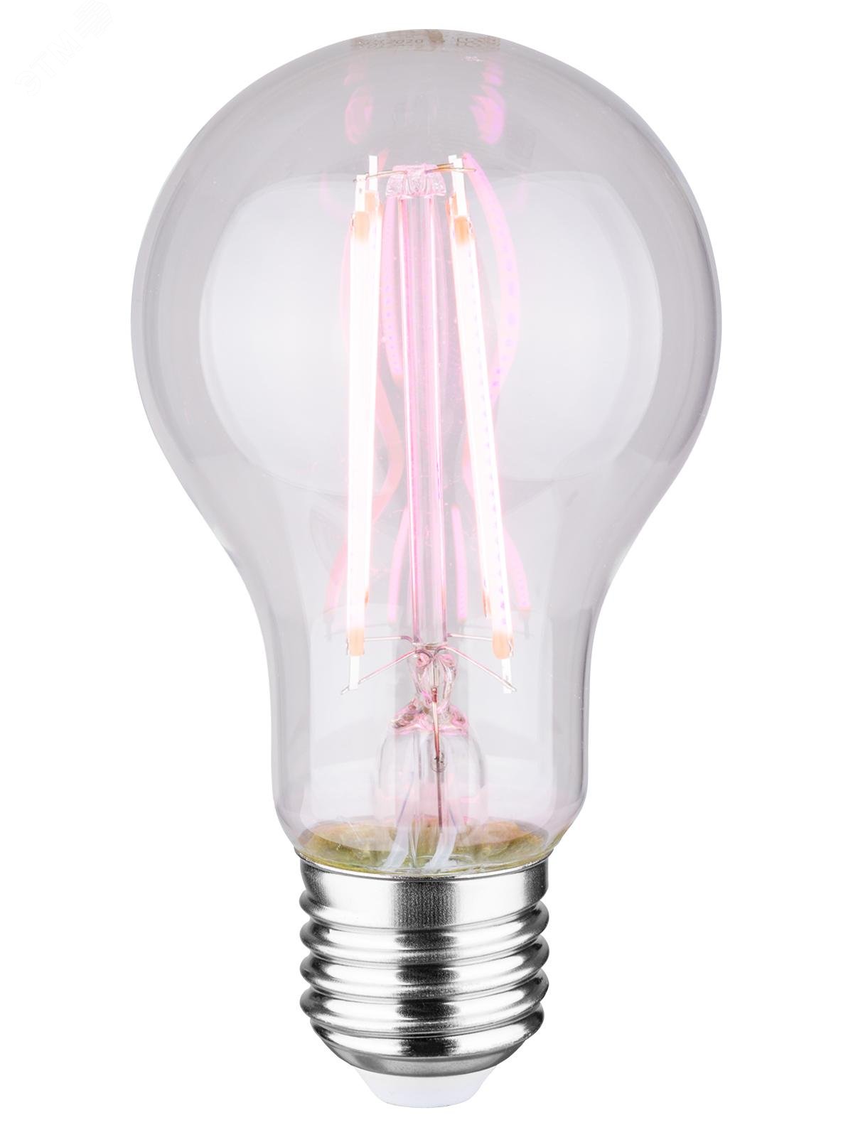 Изображение товара Лампа светодиодная для растений фито А60 8 Вт 230 В E27 прозрачная 60х108 мм (шт)