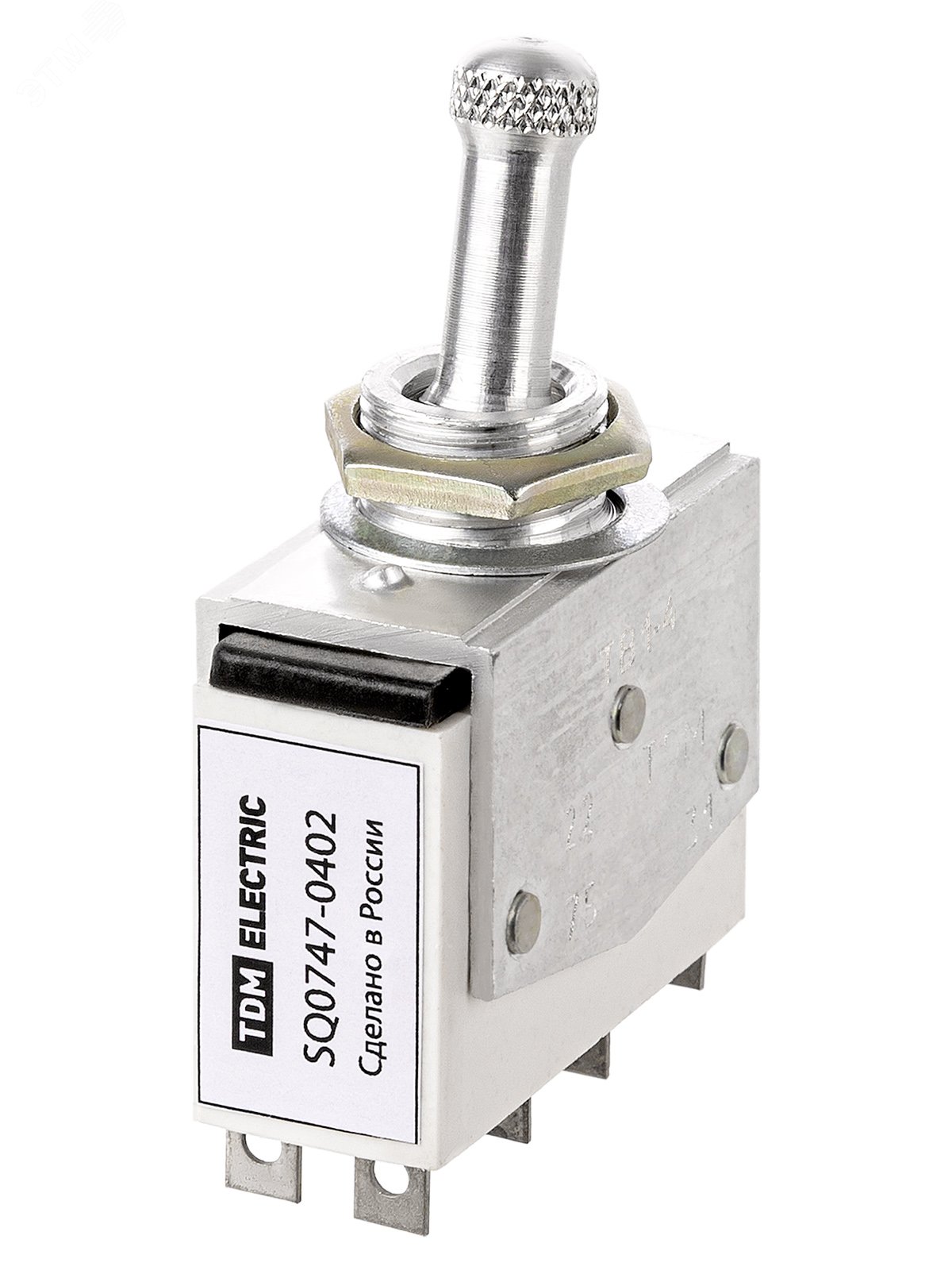 Изображение товара Выключатель-тумблер ТВ1-4 2P 250 В 5 А (8c) ON-OFF с фиксацией (4з) TDM (шт)