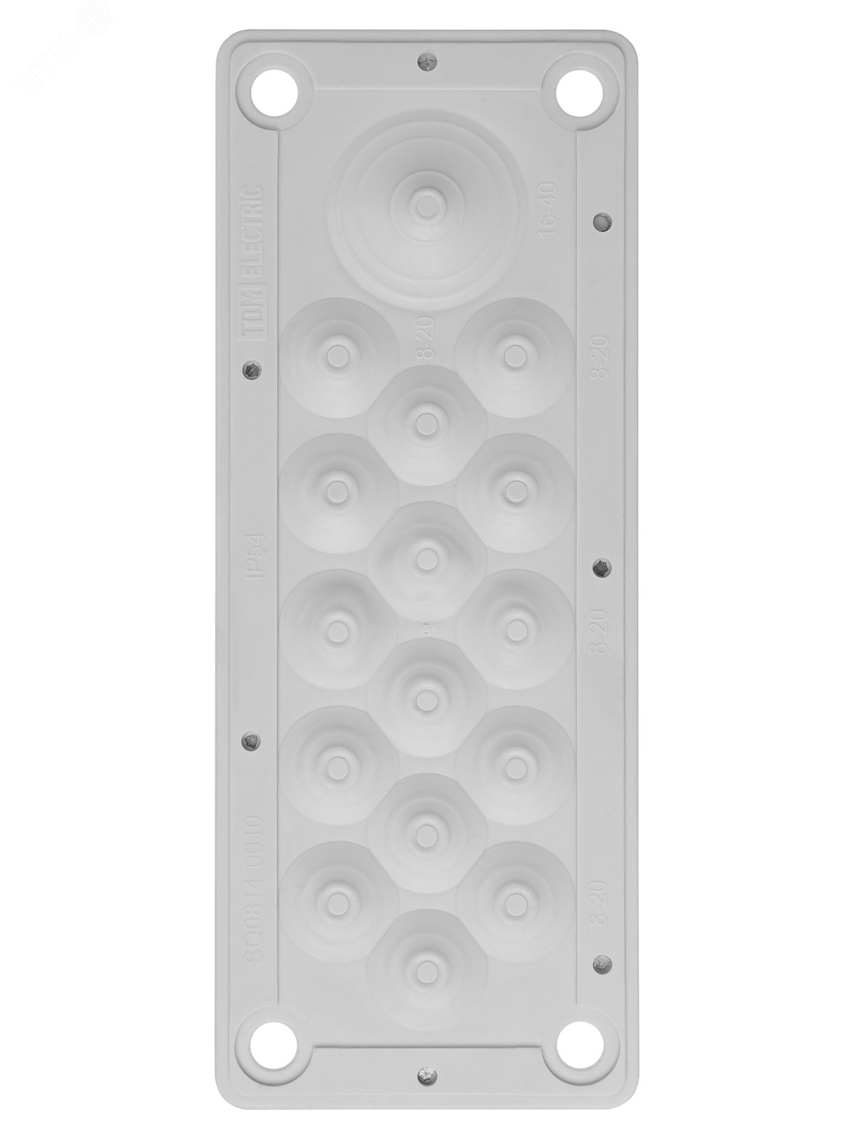 Изображение товара Кабельный ввод мембранный КВМ-16, ТЭП, RAL7035, IP54, 16 вводов TDM (шт)