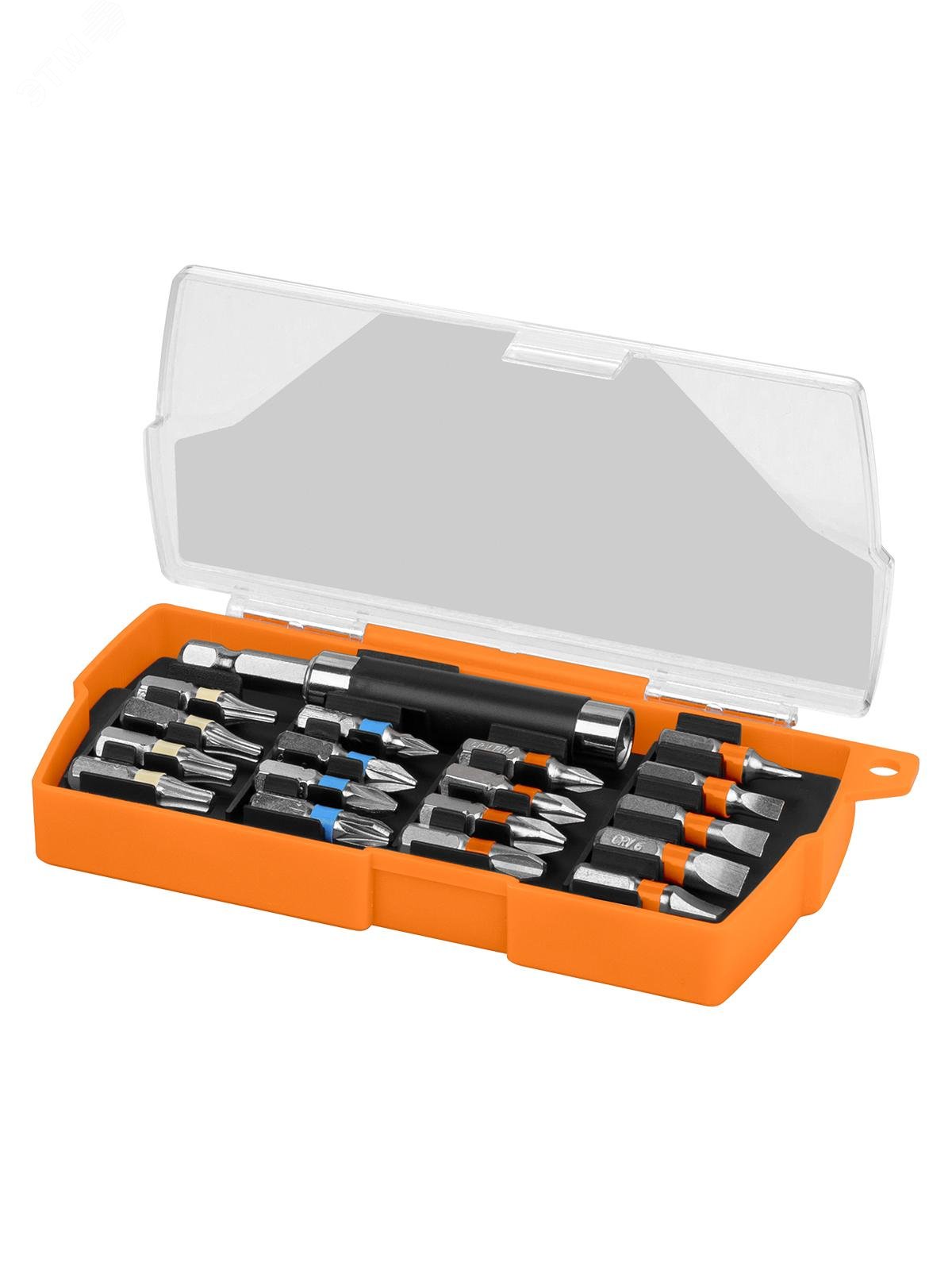 Изображение товара Набор бит N3, 17 бит, SL, PH, PZ,TORX, удлинитель, сталь CR-V, в пластиковом держателе, Алмаз (шт)