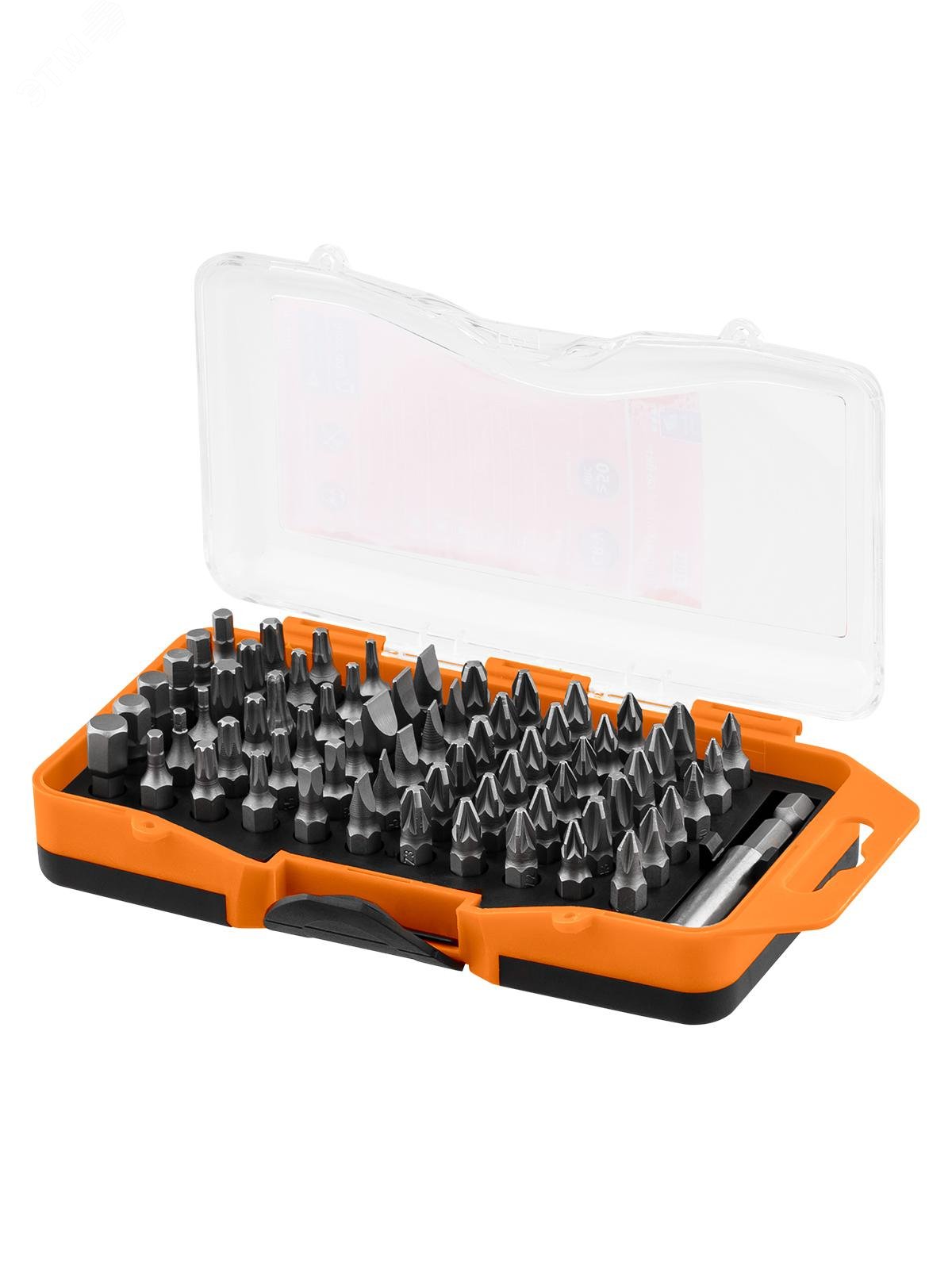 Изображение товара Набор бит N4, 66 бит, SL, PH, PZ, HEX, TORX, SQ, удлинитель, в пластиковом держателе, сталь CR-V, Алмаз (шт)
