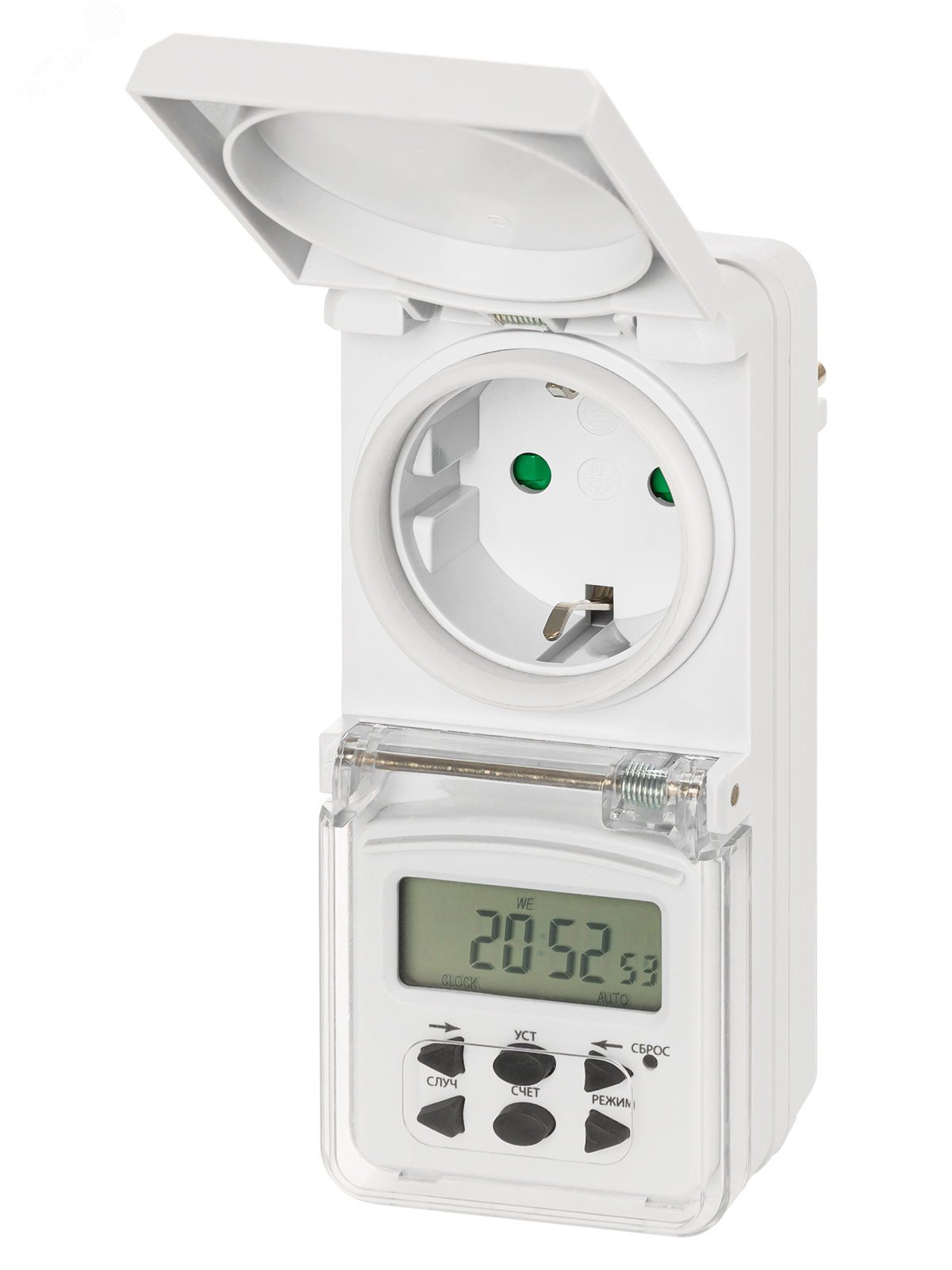 Изображение товара Таймер розеточный ТРЭ-02 недельный 10 on/off 8А IP44 TDM