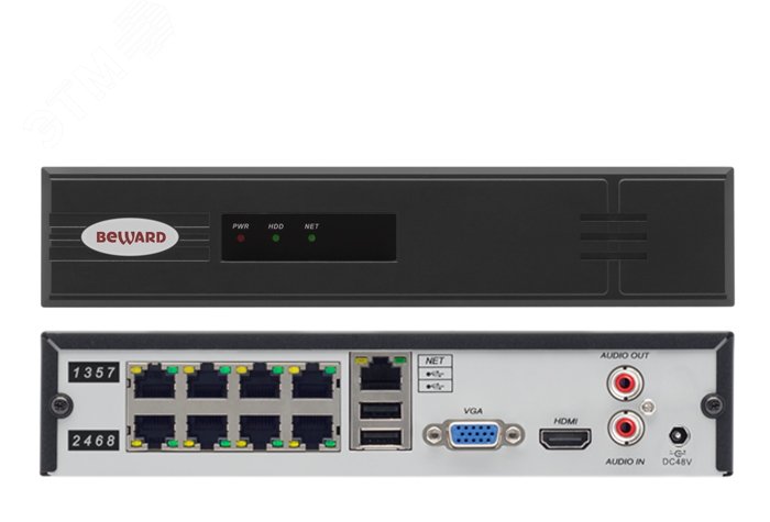 Изображение товара Видеорегистратор BK0108H2-P8 с поддержкой 8 IP-камер