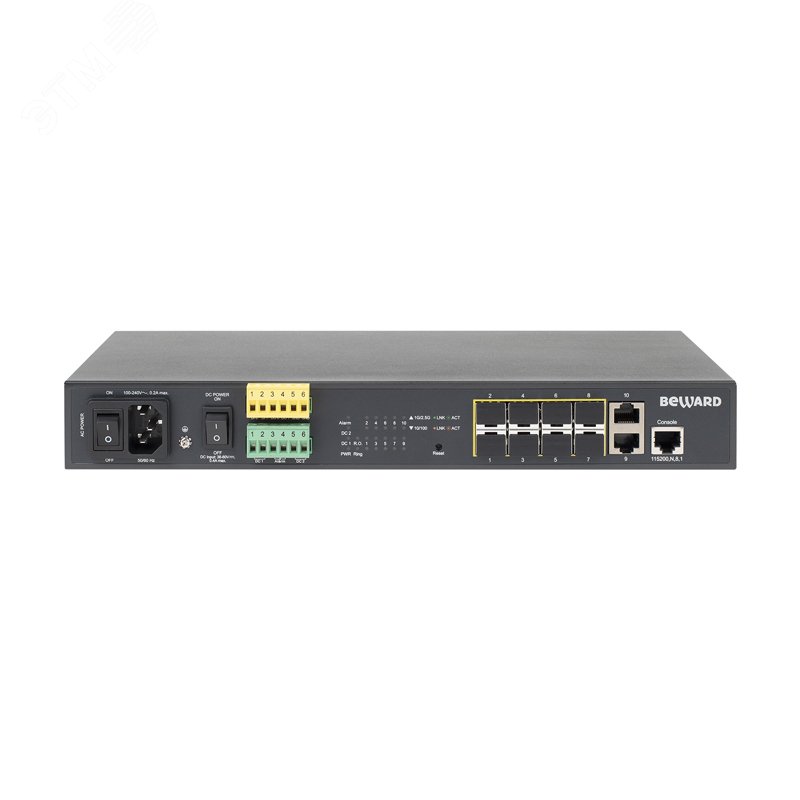 Коммутатор управляемый, 8 портов SFP + 2 порта Ethernet 1000M STW-028 Beward