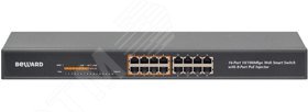 Изображение товара Коммутатор PoE Beward STW-822HP 16 портов с поддержкой High PoE для помещений