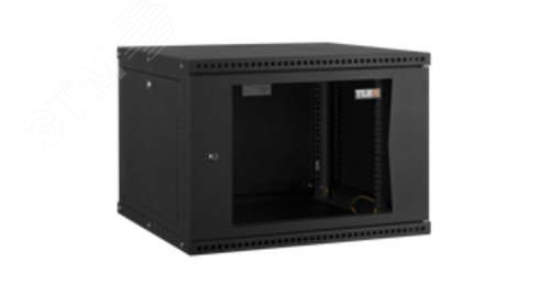 Изображение товара Настенный разборный шкаф Essential Line 19'' 6U стеклянная дверь Ш600хВ303хГ450мм 1 пара монтажных направляющих черный (шт)