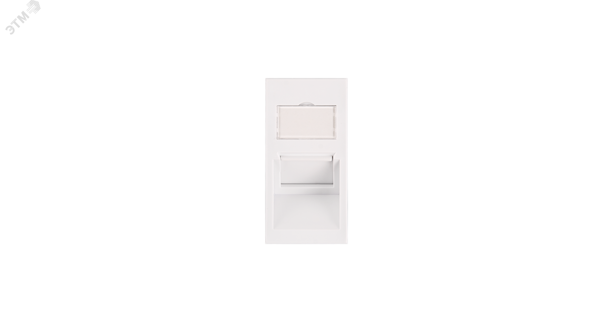 Изображение товара Вставка формата Mosaic 22,5x45 мм, 1 порт, кат.6, RJ45/8P8C, неэкран., белая (шт)