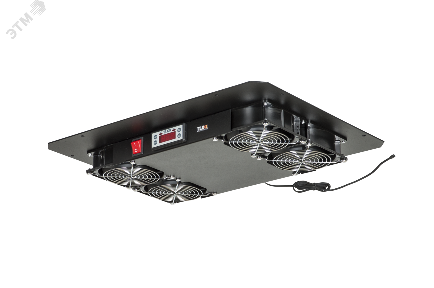 Изображение товара Вентиляторный блок на 4 вентилятора с терморегулятором и датчиком для шкафов TFR-R (глубиной более 600 мм) TFA черный (шт)