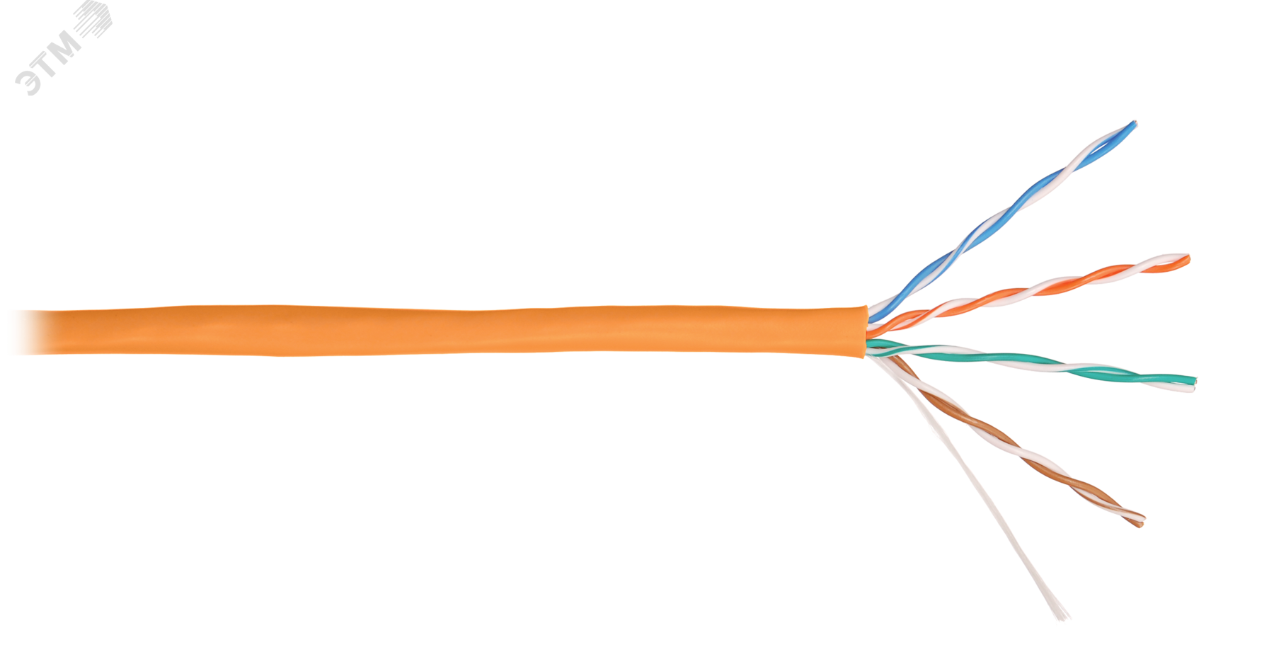 Кабель U/UTP 4 пары, Кат.5e, одножильный, медный, 0,49мм, внутренний, LSZH, оранжевый, 305м NKL 2100C-OR NIKOMAX