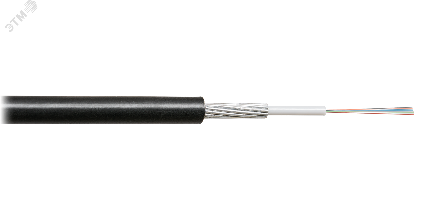 Кабельволоконно-оптический,4волокна,SM9/125G.657.A1,внешний,состальнымипроволоками,7кН,PE,черный