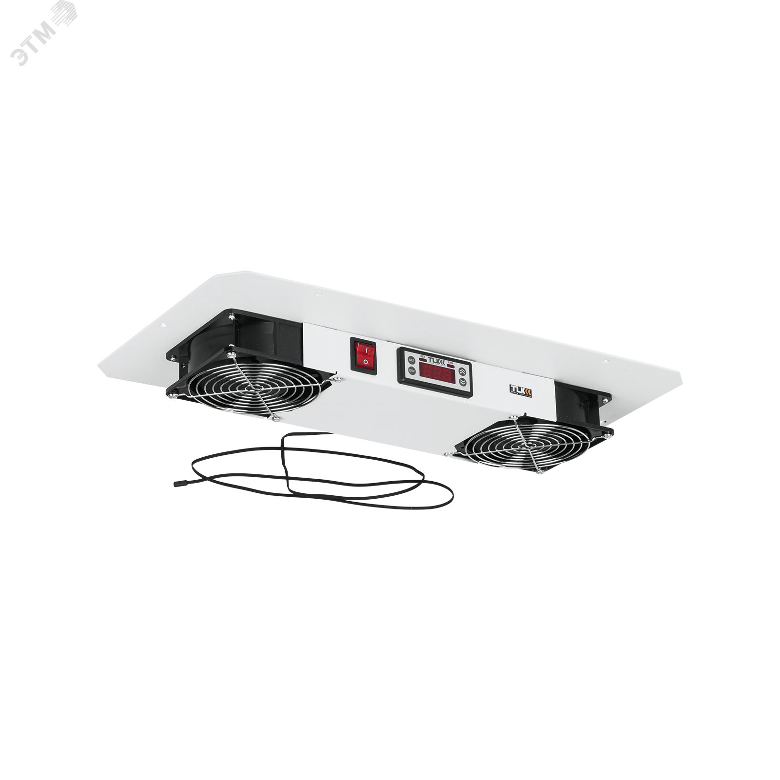 Изображение товара Вентиляторный блок для настенных шкафов серии TWC-R для напольных шкафов серии TFR-R глубиной 600 мм 2 вентилятора с терморегулятором и датчиком без шнура питания серый (шт)