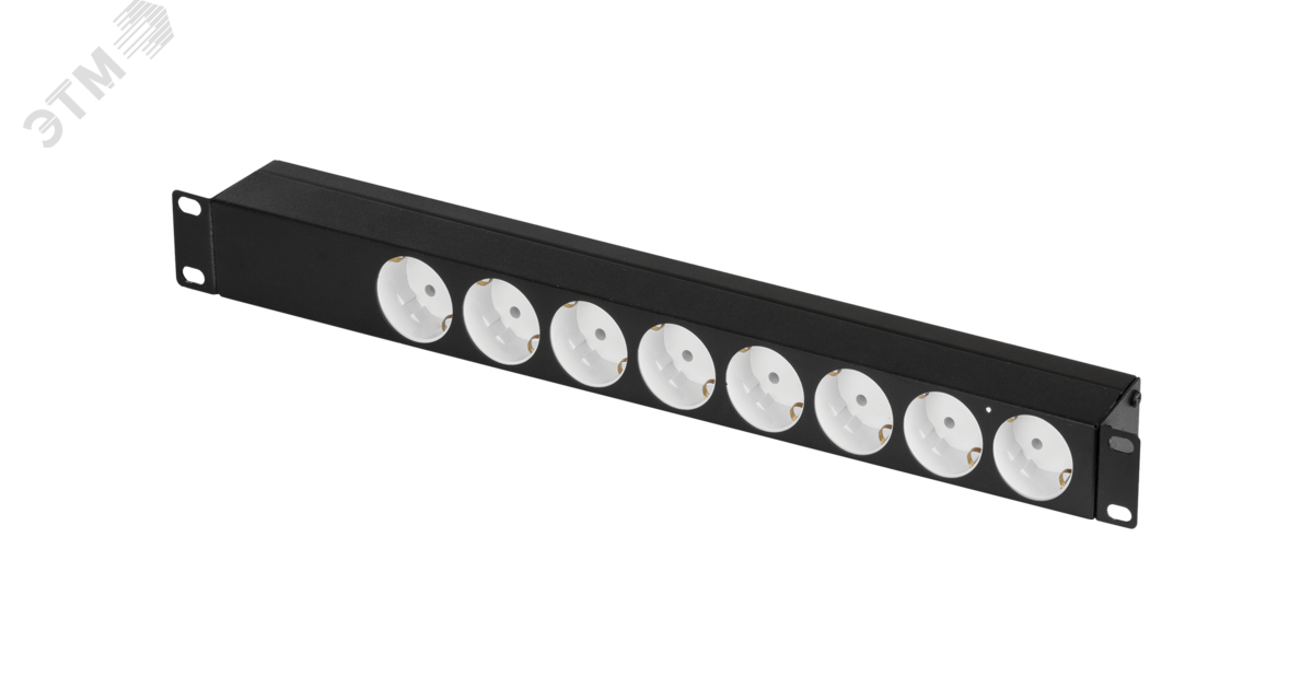 Изображение товара Блок электрических розеток 19'' 8 гнезд ''евророзетка'' макс. нагрузка 10 А без шнура питания вход С14 с фильтром без выключателя и предохранителя металлический корпус макс. мощность 2500 Вт (шт)