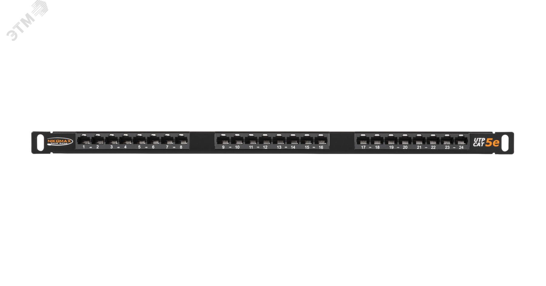 Изображение товара Патч-панель 19'' 0.5U 24 порта Кат 5е RJ45 UTP черная NIKOMAX