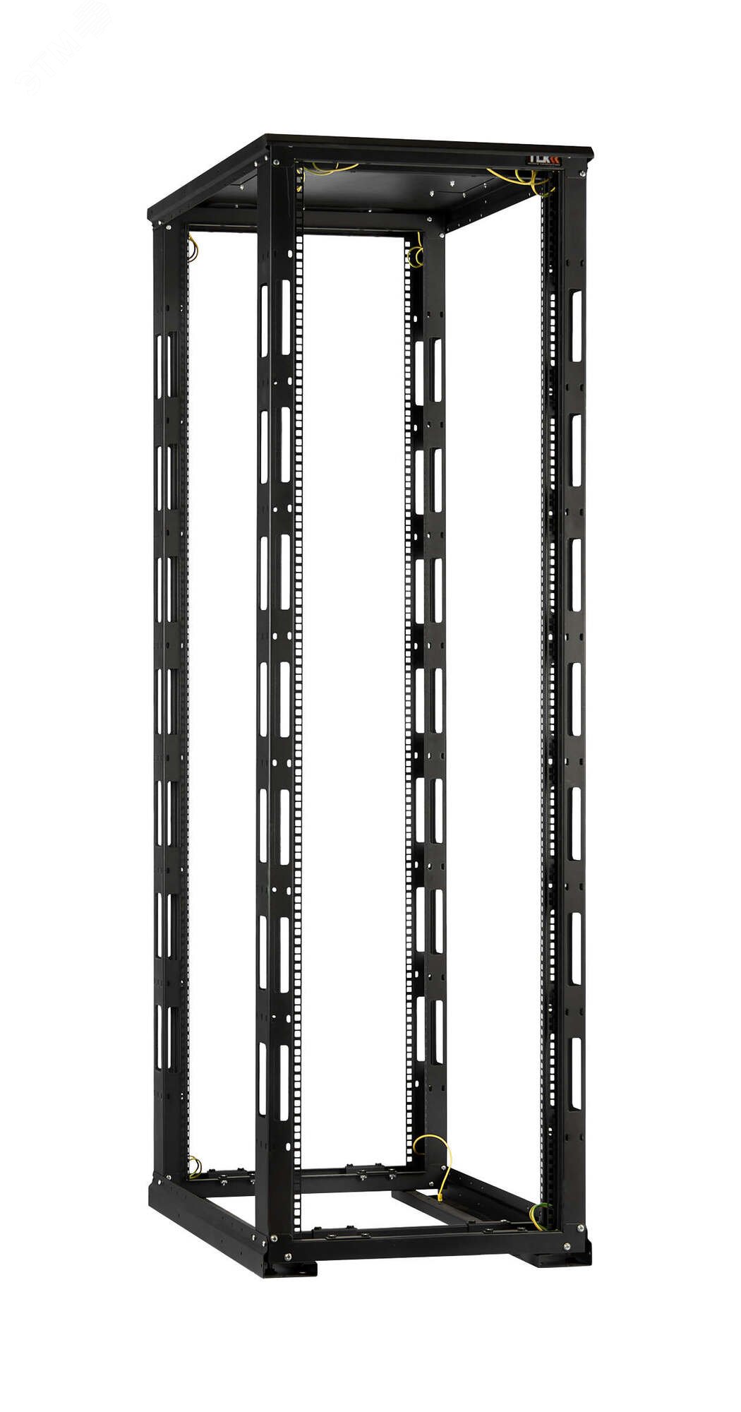 Изображение товара Монтажная стойка двухрамная с разборной рамой 19'' 42U Ш600xВ1995xГ800мм с крышей в разобранном виде черный (шт)