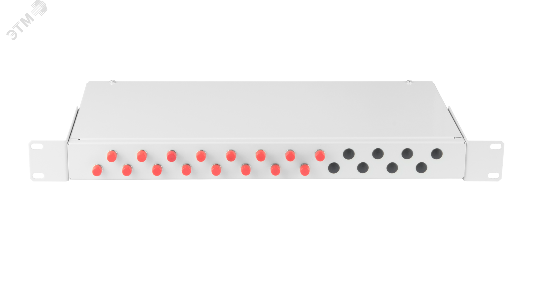 Изображение товара Оптический кросс 19 1U 16 портов FC UPC SM 9/125 OS2 стальной серый NIKOMAX