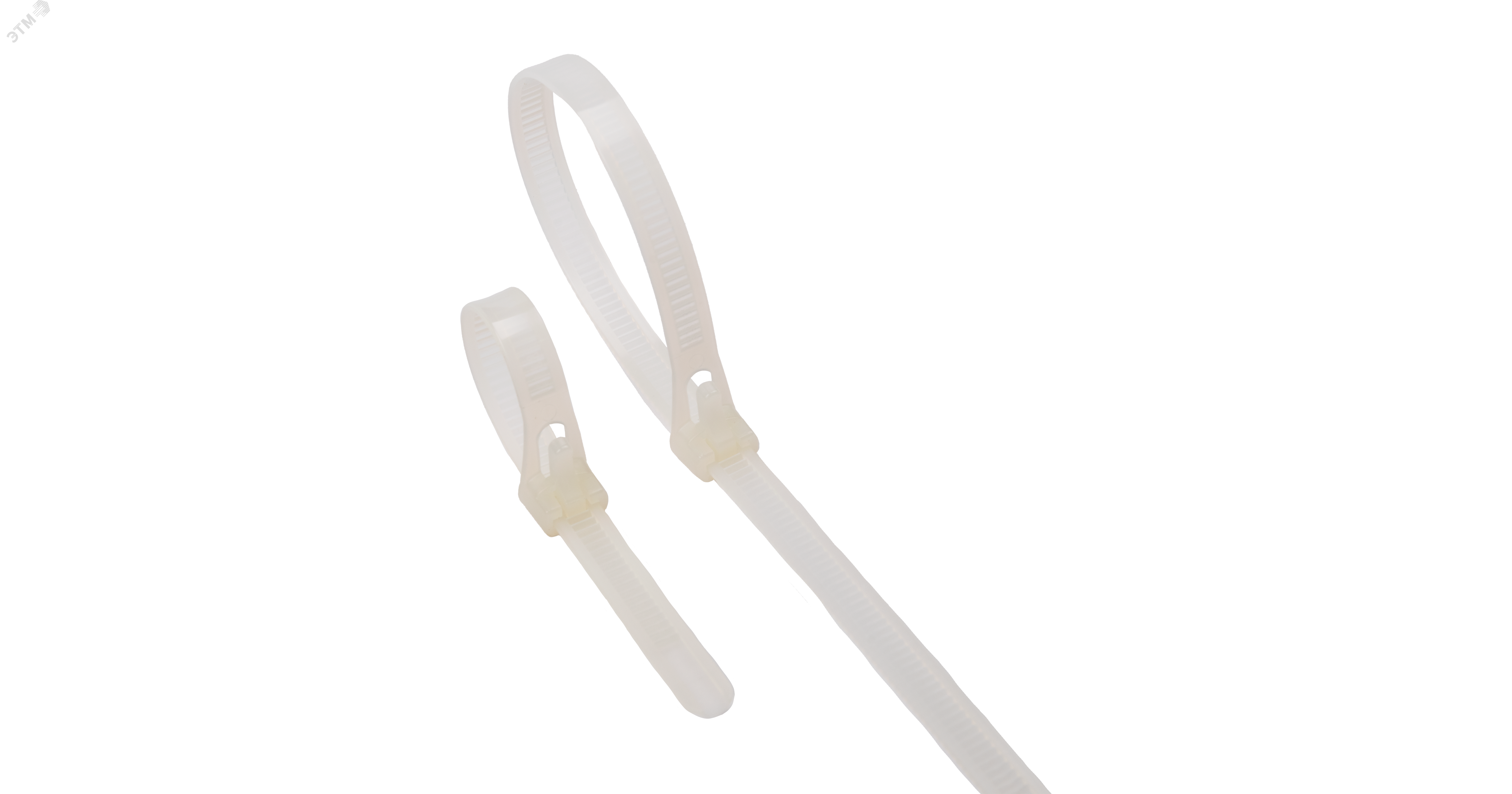 Изображение товара Нейлоновая стяжка открывающаяся 370x7,6 мм белая 100 шт