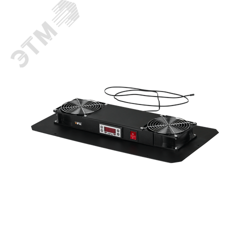 Изображение товара Вентиляторный блок для настенных шкафов серии TWC-R для напольных шкафов серии TFR-R глубиной 600 мм 2 вентилятора с терморегулятором и датчиком без шнура питания черный (шт)