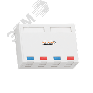 Изображение товара Корпус настенной розетки 4 порта под модули Keystone со шторками белый (шт)