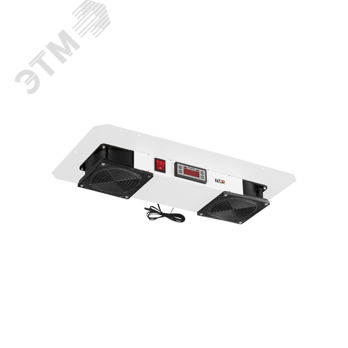 Изображение товара Вентиляторный блок для настенных шкафов серии TWM TWC-R для напольных шкафов серии TFR-R глубиной 600 мм 2 вентилятора с фильтрующими элементами терморегулятором и датчиком без шнура питания серый (шт)