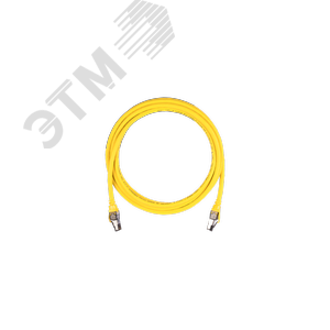 Шнур S/FTP 4 пары, Кат.8, 2хRJ45/8P8C, T568B, 7х0,195мм, LSZH, желтый, 1 м