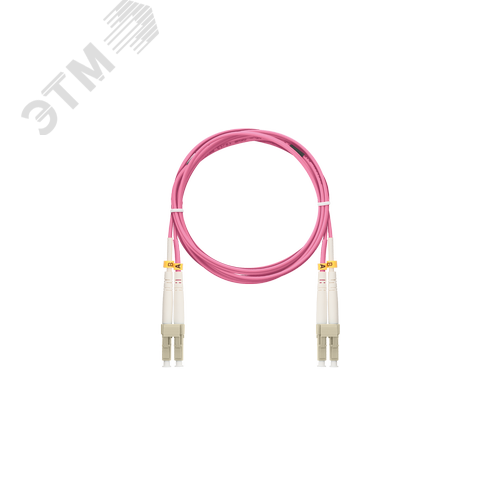 Изображение товара Патч-корд оптический, соединительный, многомодовый 50/125мкм, стандарта ОM4,LC/UPC-LC/UPC, двойной, полимерный материал нг(А)-LSLTx, 2мм, маджента, 2м (шт)
