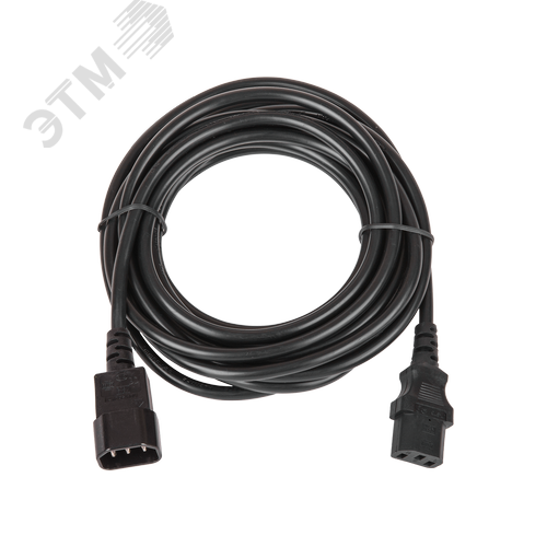 Изображение товара Кабель питания вход - разъём C14 (IEC 60320) выход - разъём C13 (IEC 60320) 3x1мм2 5 м 250В 10A черный (шт)