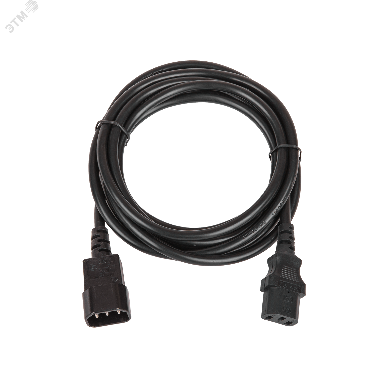 Изображение товара Кабель питания вход - разъём C14 (IEC 60320) выход - разъём C13 (IEC 60320) 3x0.75мм2 3 м 250В 6A черный (шт)