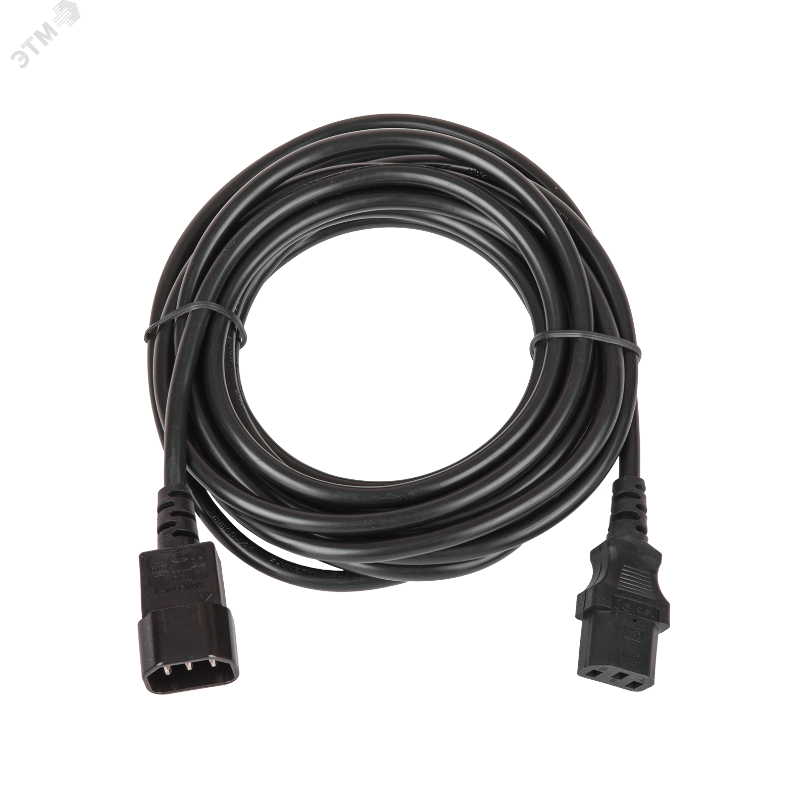 Изображение товара Кабель питания вход - разъём C14 (IEC 60320) выход - разъём C13 (IEC 60320) 3x1мм2 5 м 250В 10A черный (шт)