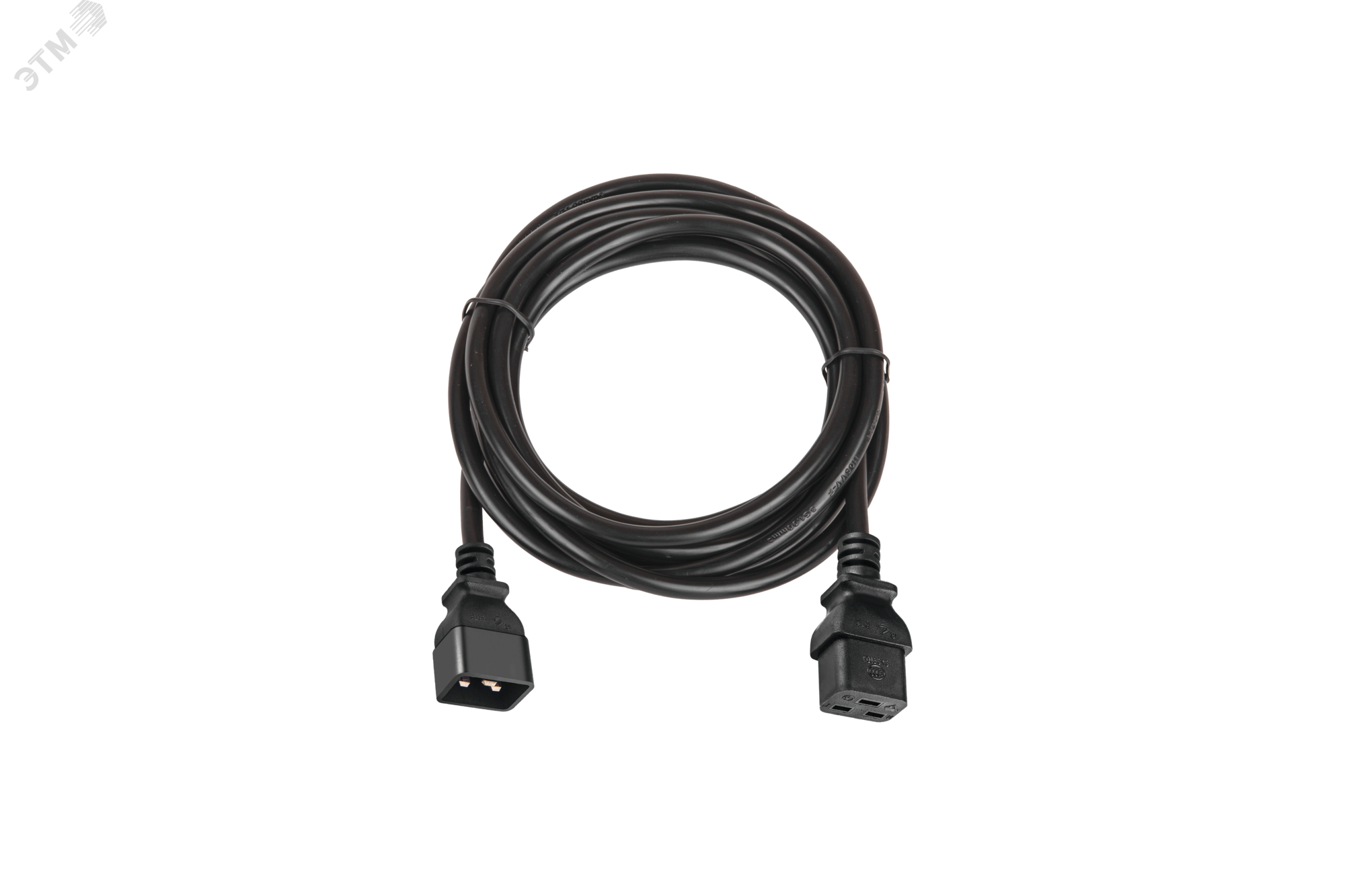 Изображение товара Кабель питания вход - разъём C20 (IEC 60320) выход - разъём C19 (IEC 60320) 3x1.5мм2 3м 250В 16A черный (шт)