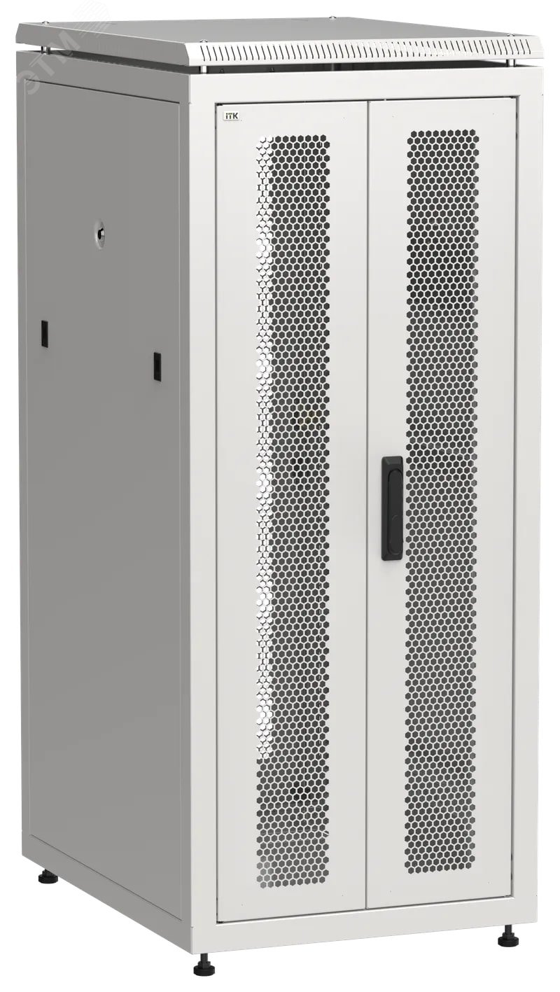 Изображение товара Шкаф напольный сетевой 19' LINEA N 28U 600х800мм передняя распашная перфорированная дверь задняя перфорированная серый (шт)