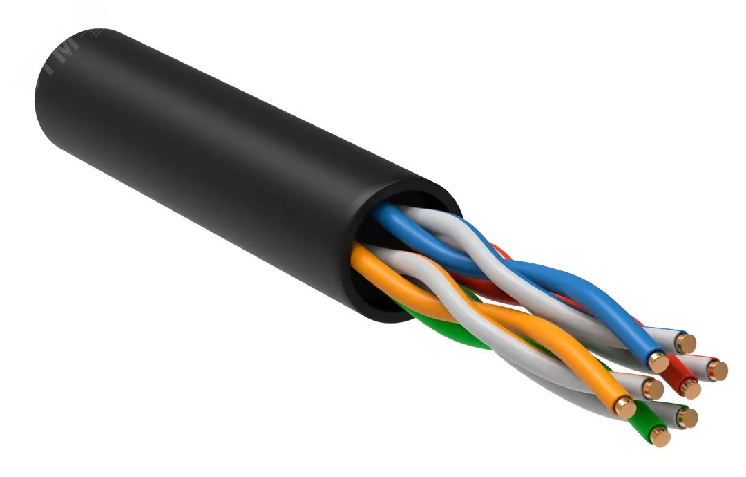 Изображение товара Витая пара U/UTP кат 5E 4х2х24AWG LDPE черный 305м РФ/С (м)