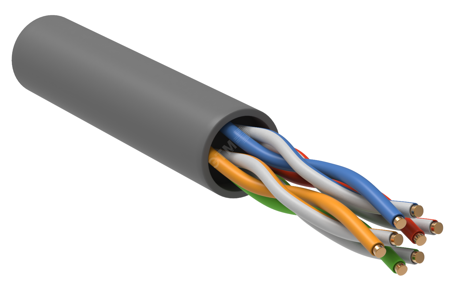 Витая пара U/UTP кат.5E 4х2х24AWG solid LSZH серый 100м LC1-C5E04-121-100 ITK