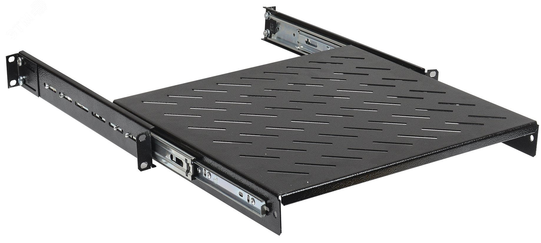 Изображение товара Полка выдвижная для 19' шкафа глубиной L=400 мм черная (шт)