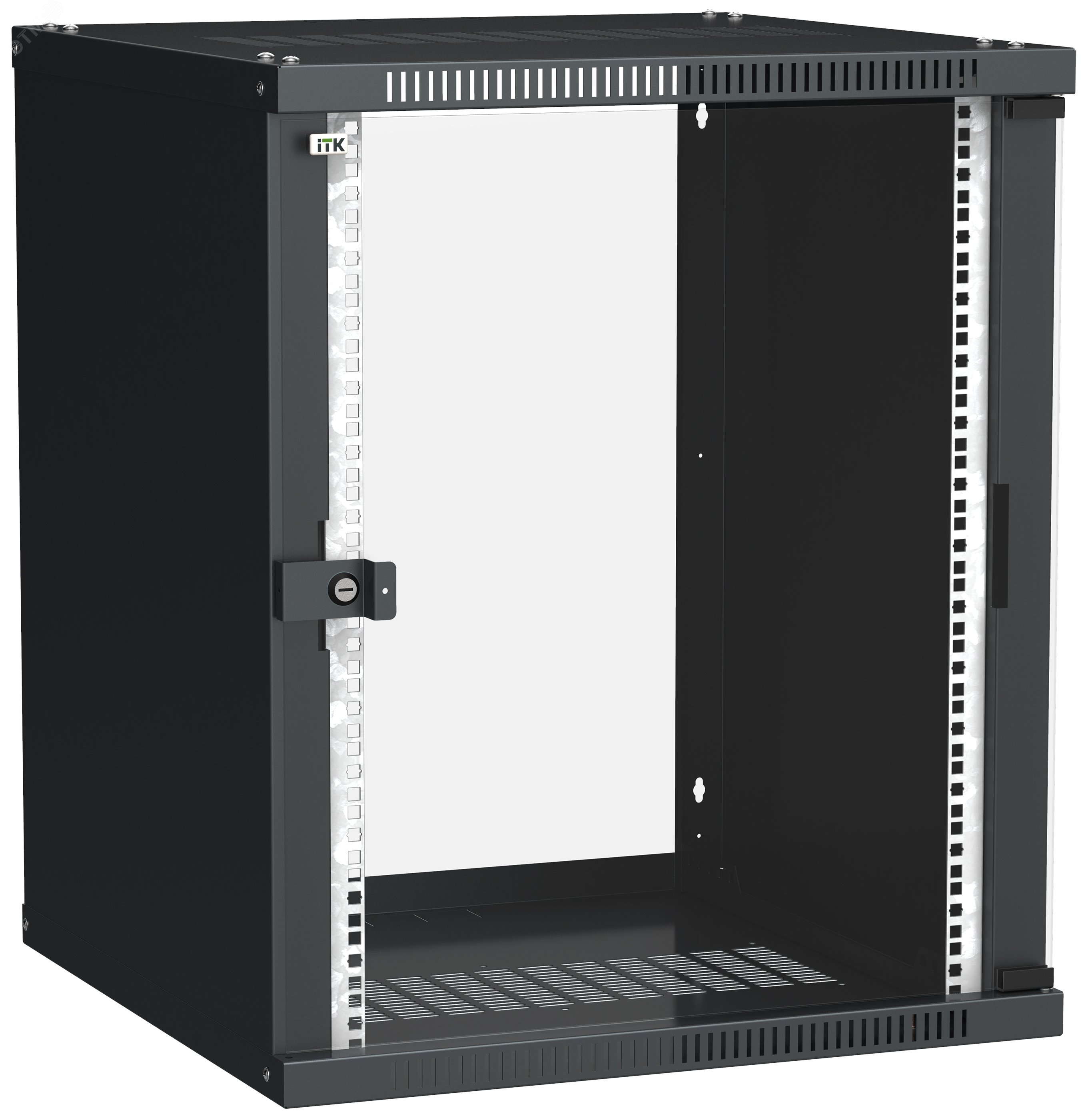 Шкаф LINEA WE 15U 600x600мм дверь стекло черный LWE5-15U66-GF ITK - превью 2