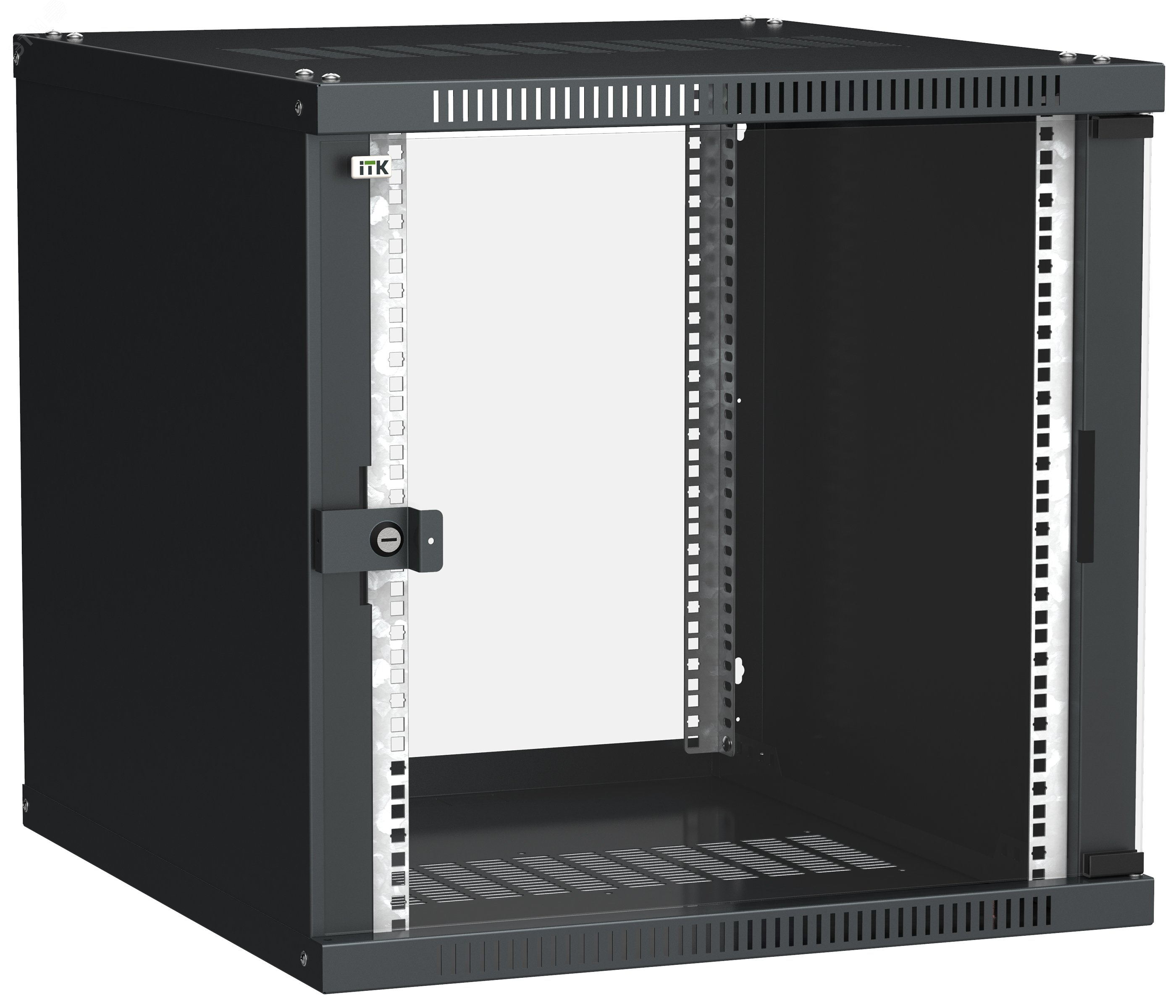 Шкаф LINEA WE 12U 600x450мм дверь стекло черный LWE5-12U64-GF ITK - превью 2