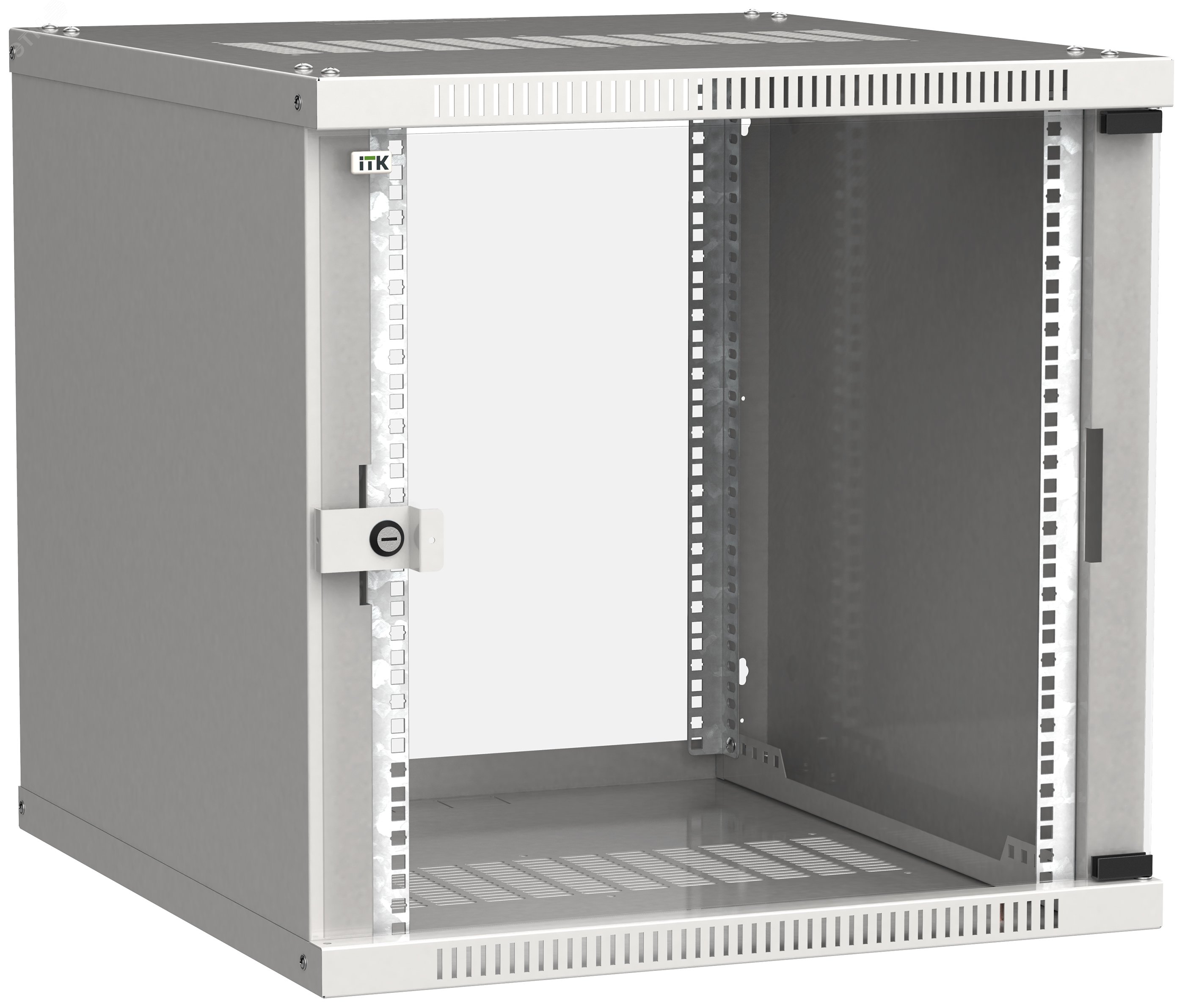 Шкаф LINEA WE 9U 600x450мм дверь стекло серый LWE3-09U64-GF ITK - превью 2
