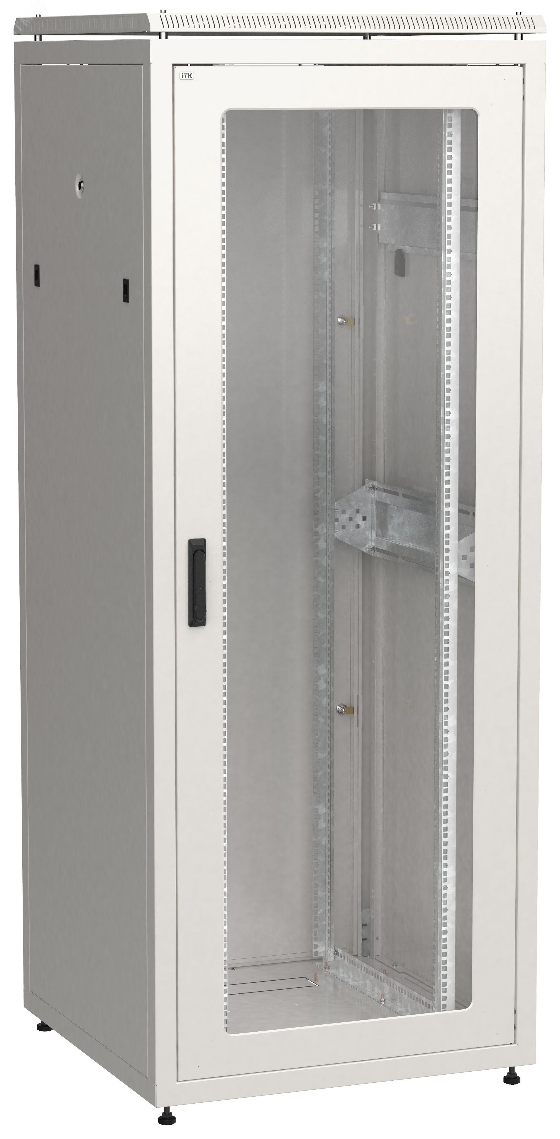 Шкаф сетевой 19' ITK LINEA N 42U 800х800мм стеклянная передняя дверь задняя металлическая серый LN35-42U88-GM ITK - превью 2