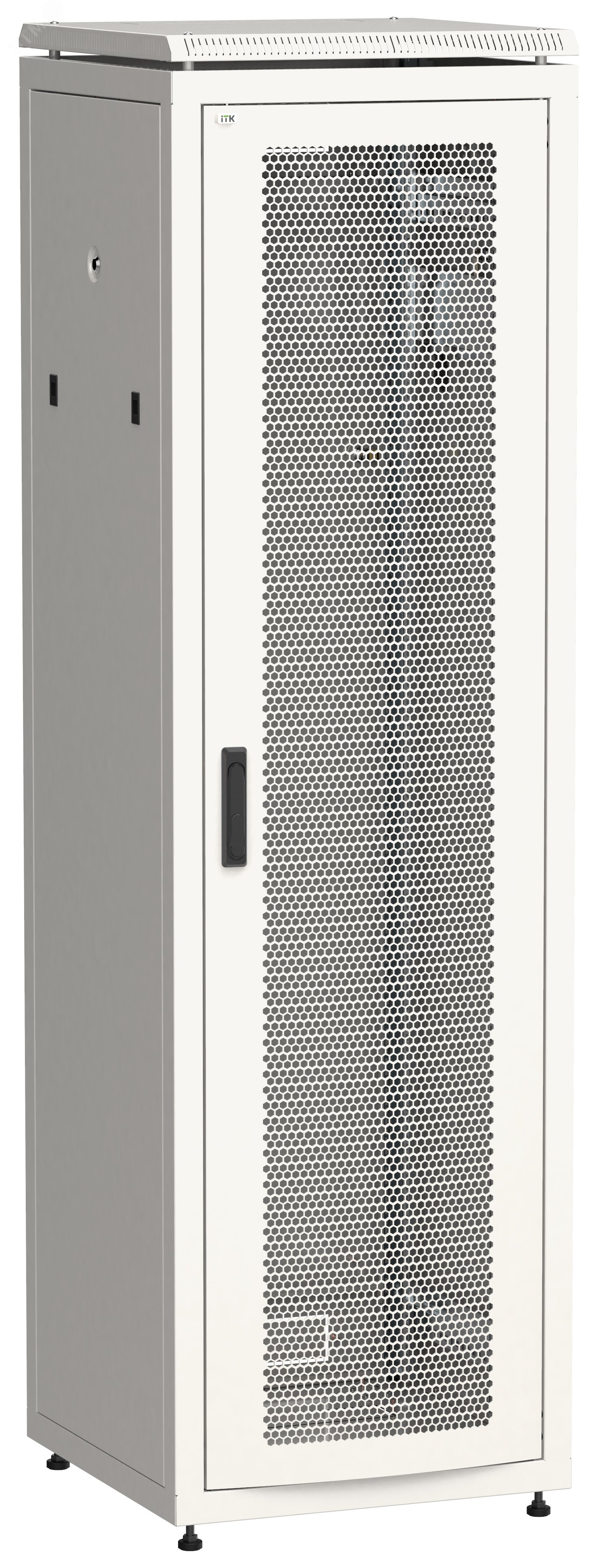 Шкаф сетевой 19дюйм LINEA N 42U 600х600 мм перфорированная передняя дверь серый LN35-42U66-P ITK - превью 2