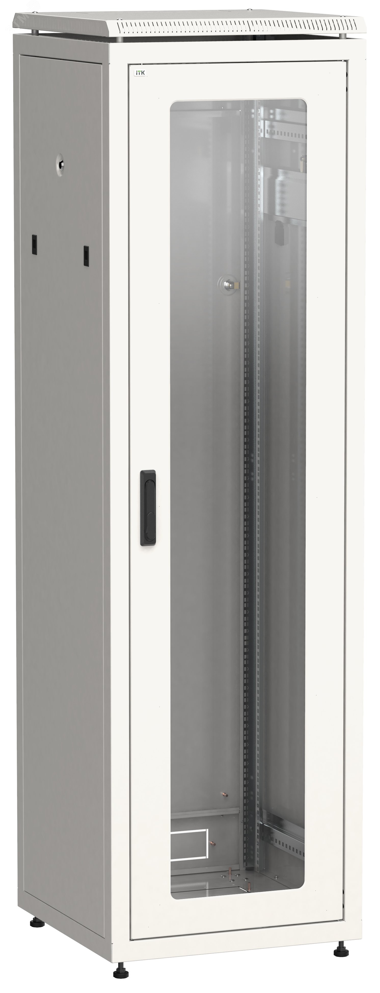 Шкаф сетевой 19дюйм LINEA N 38U 600х800 мм стеклянная передняя дверь. задняя металлическая серый LN35-38U68-GM ITK - превью 2