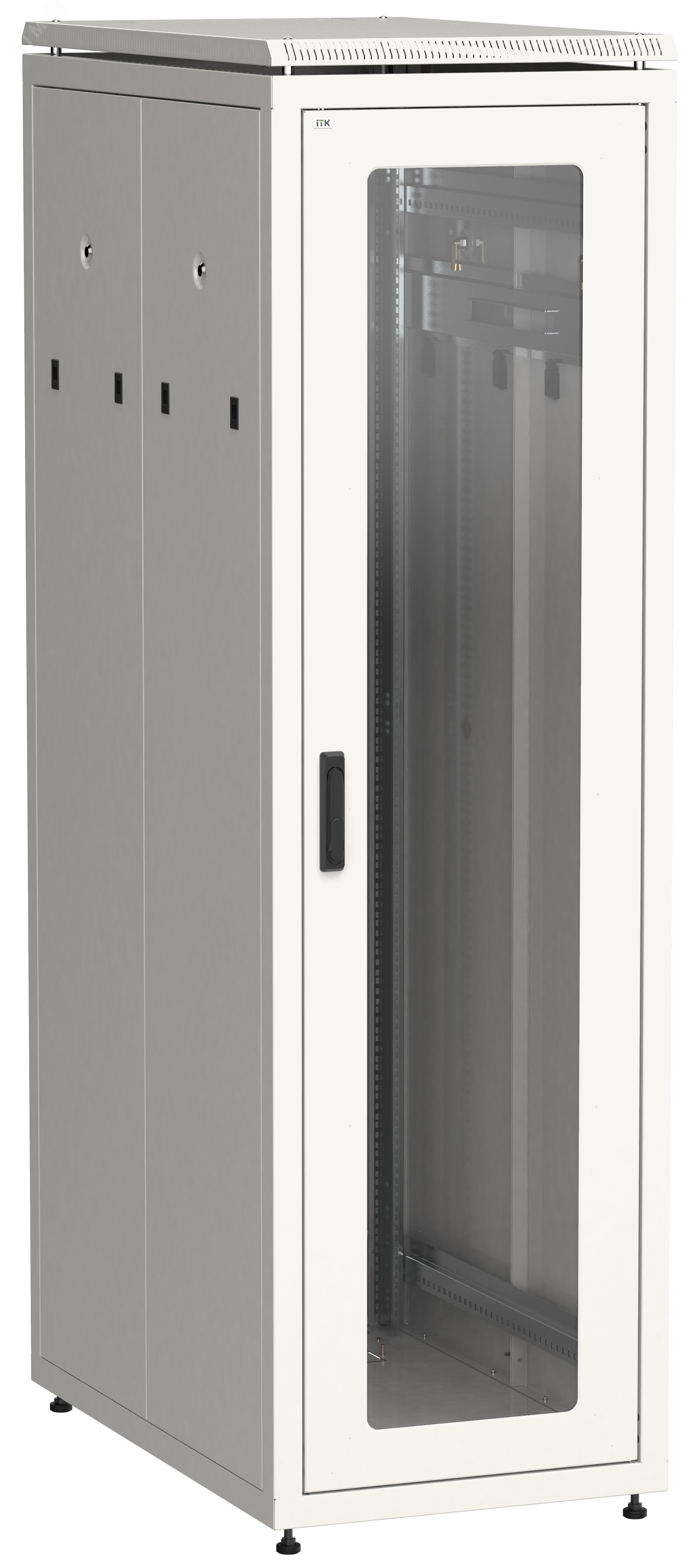 Шкаф сетевой 19дюйм LINEA N 33U 600х1000 мм стекл передняя дверь серый LN35-33U61-G ITK - превью 2