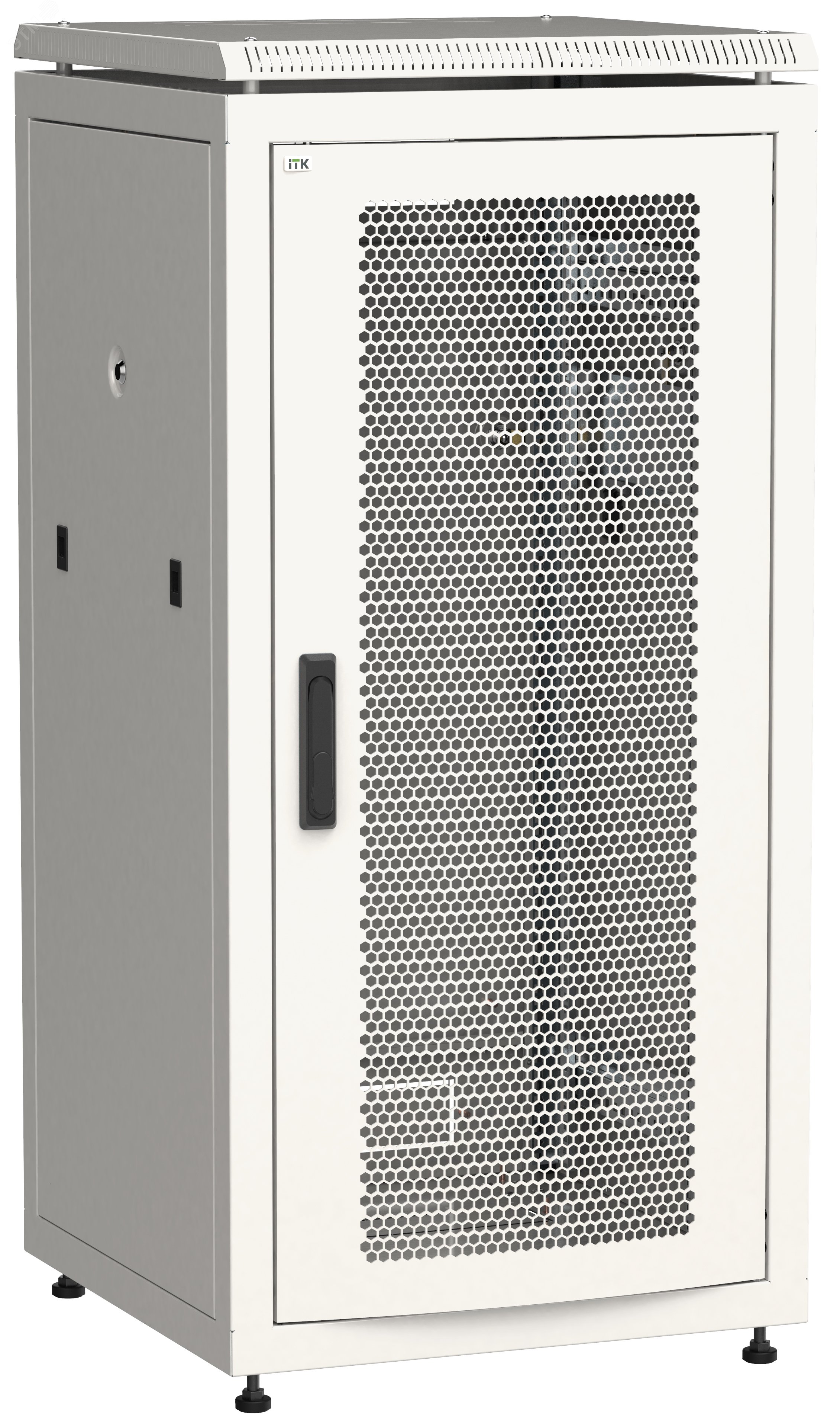 Шкаф сетевой 19дюйм LINEA N 18U 600х800 мм перфорированная передняя дверь серый LN35-18U68-P ITK - превью 2