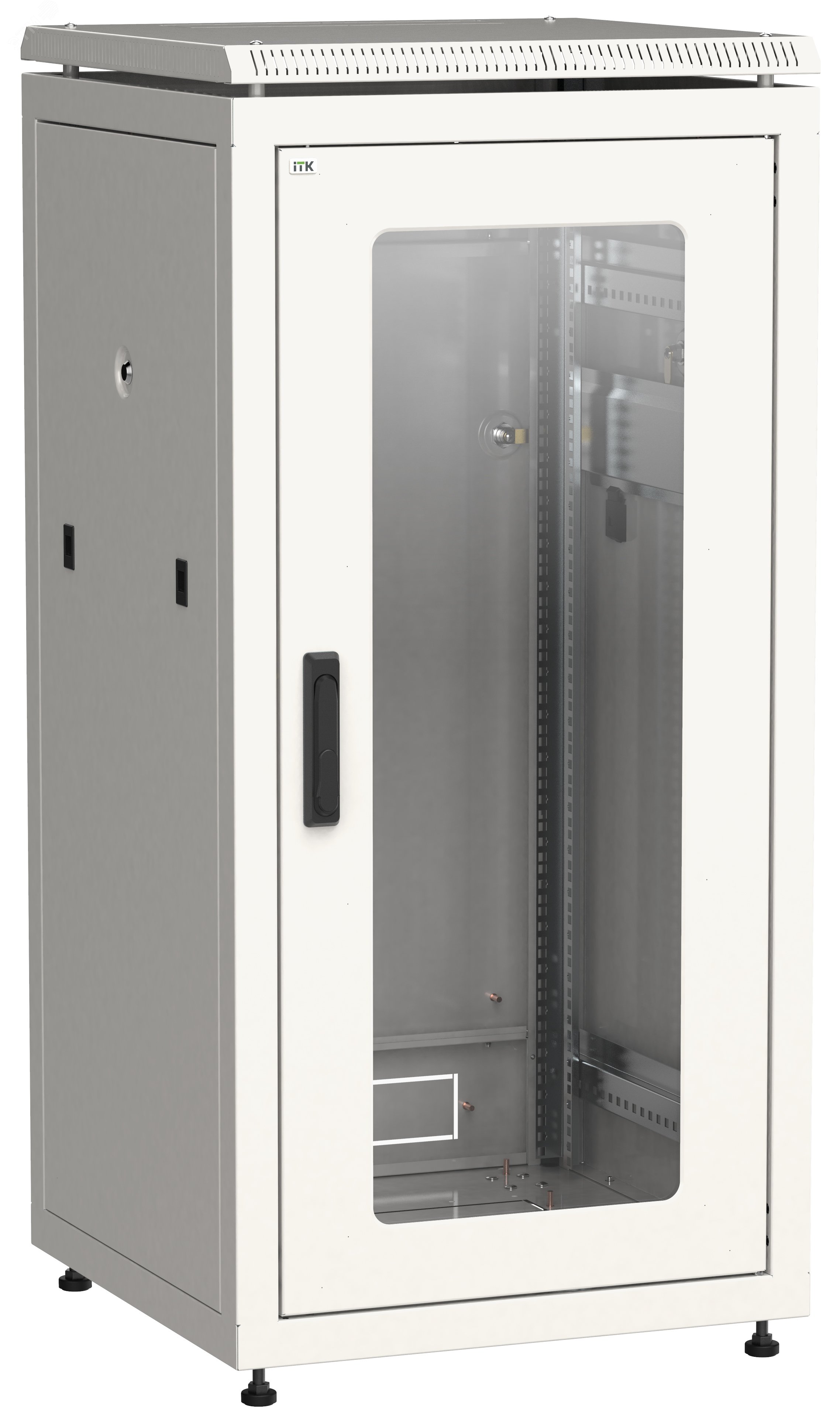 Шкаф сетевой 19' LINEA N 24U 600х800мм стеклянная передняя дверь серый LN35-24U68-G ITK - превью 2
