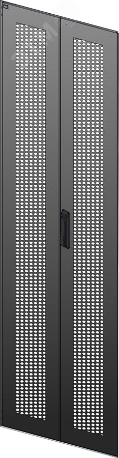Дверь перфорированная двустворчатая для шкафа LINEA N 28U 600мм черная LN05-28U6X-D2P ITK