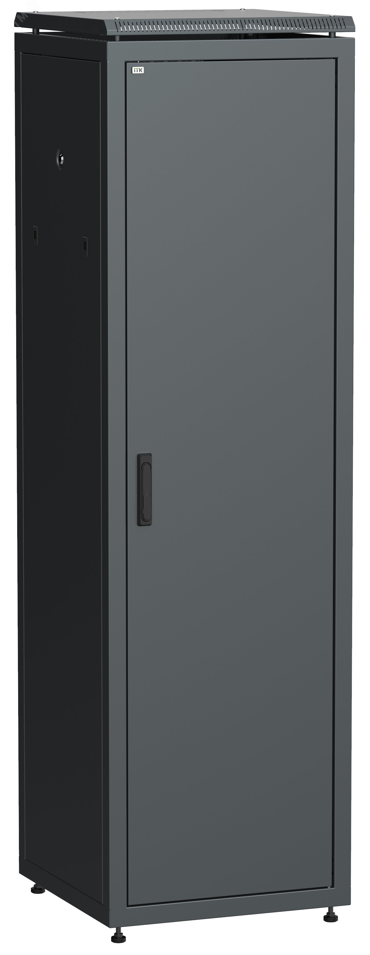 Шкаф сетевой 19дюйм LINEA N 42U 600х800 мм металлическая передняя дверь черный LN05-42U68-M ITK - превью 2