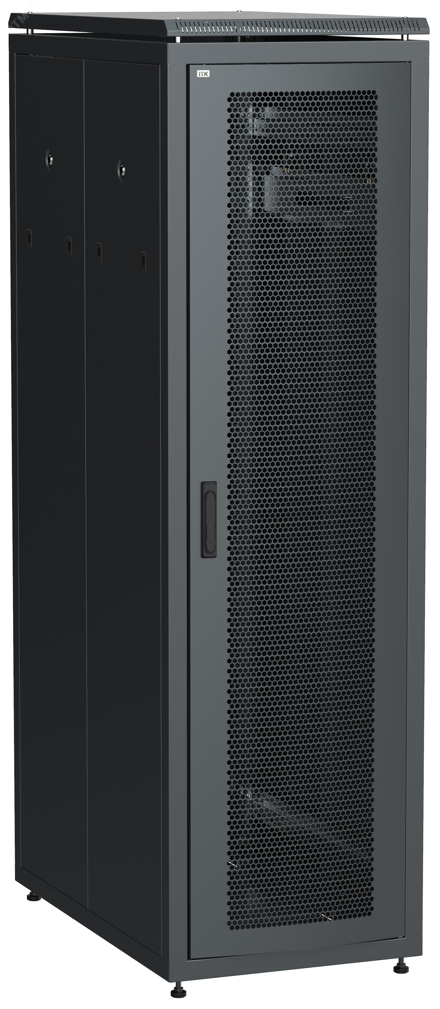 Изображение товара Шкаф сетевой 19 LINEA N 42U 600х1000 мм перфорированная дверь черный ITK