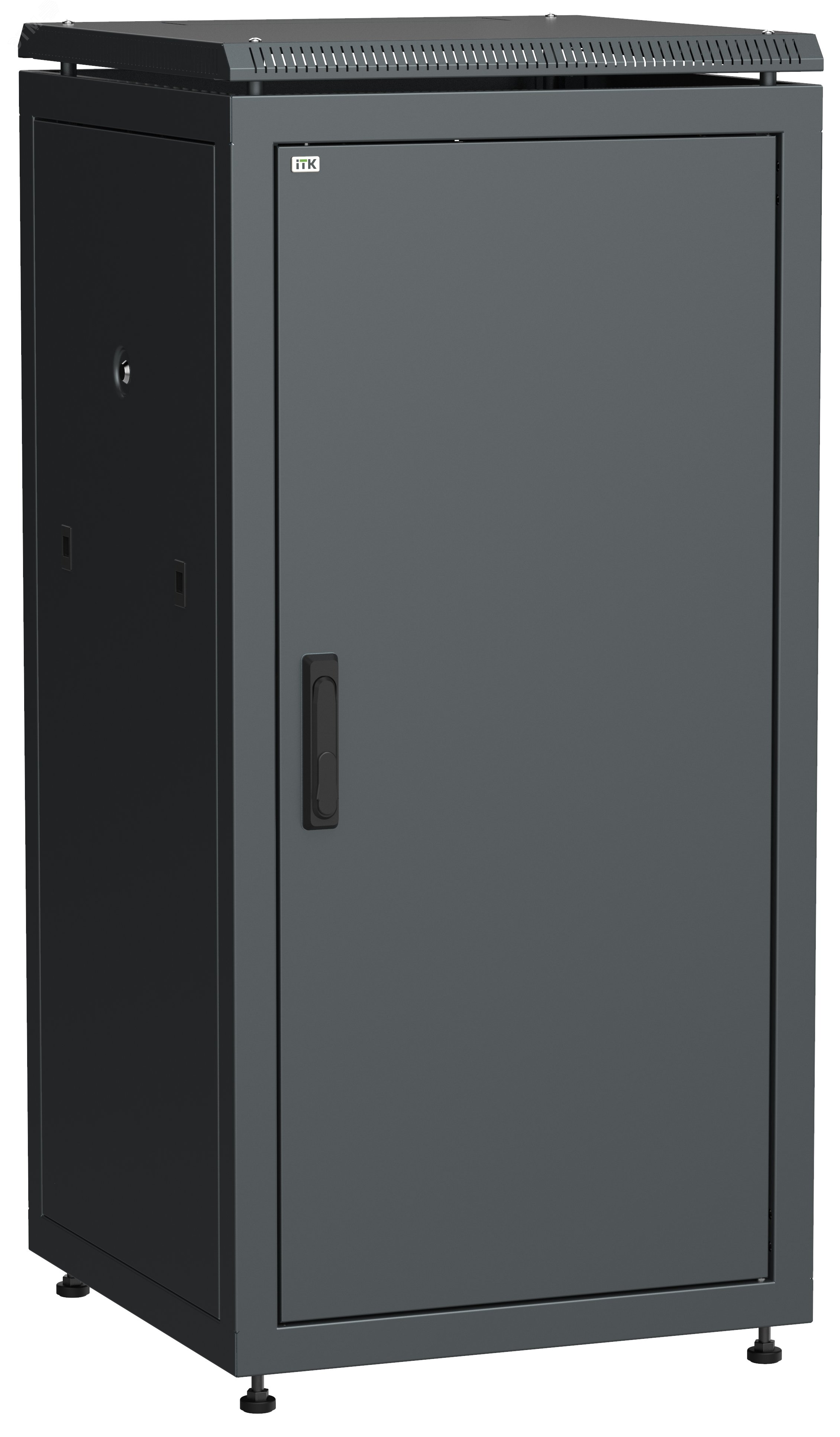 Шкаф сетевой 19дюйм LINEA N 28U 600х600 мм металлическая передняя дверь черный LN05-28U66-M ITK - превью 2