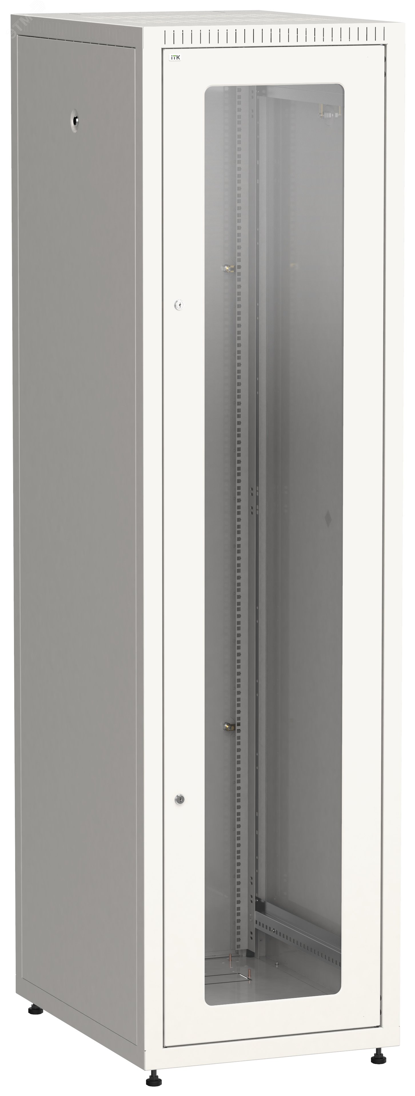 Шкаф LINEA E 42U 600х800мм двери 2шт стеклянная и металлическая. серый LE35-42U68-GM ITK - превью 2