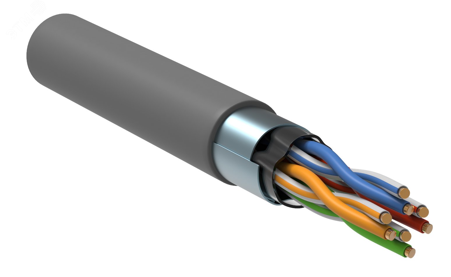 Витая пара F/UTP кат.5е 4 пары 24 AWG solid 305м PVC серый артикул LC1 ...